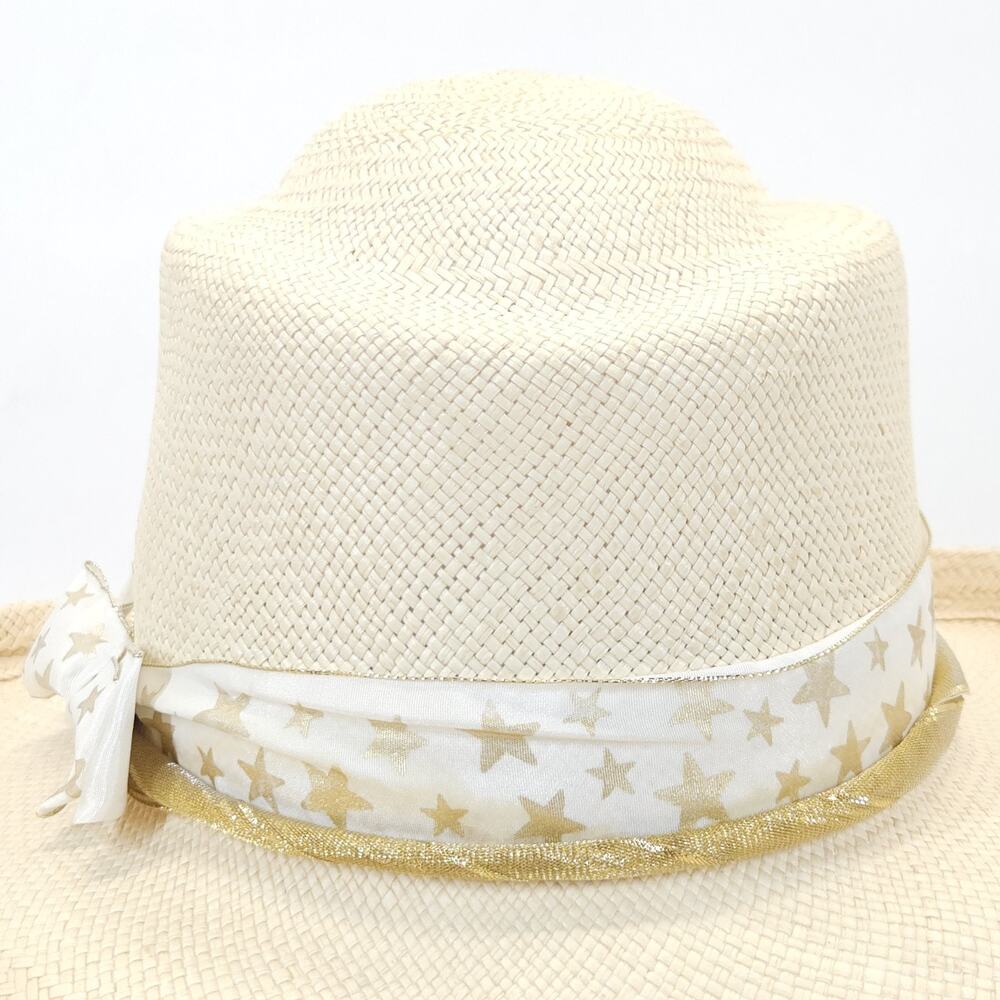 Vtg Shady Brady Straw Cowboy Hat Women M Coastal Cowgirl Western Y2K USA - Picture 7 of 8